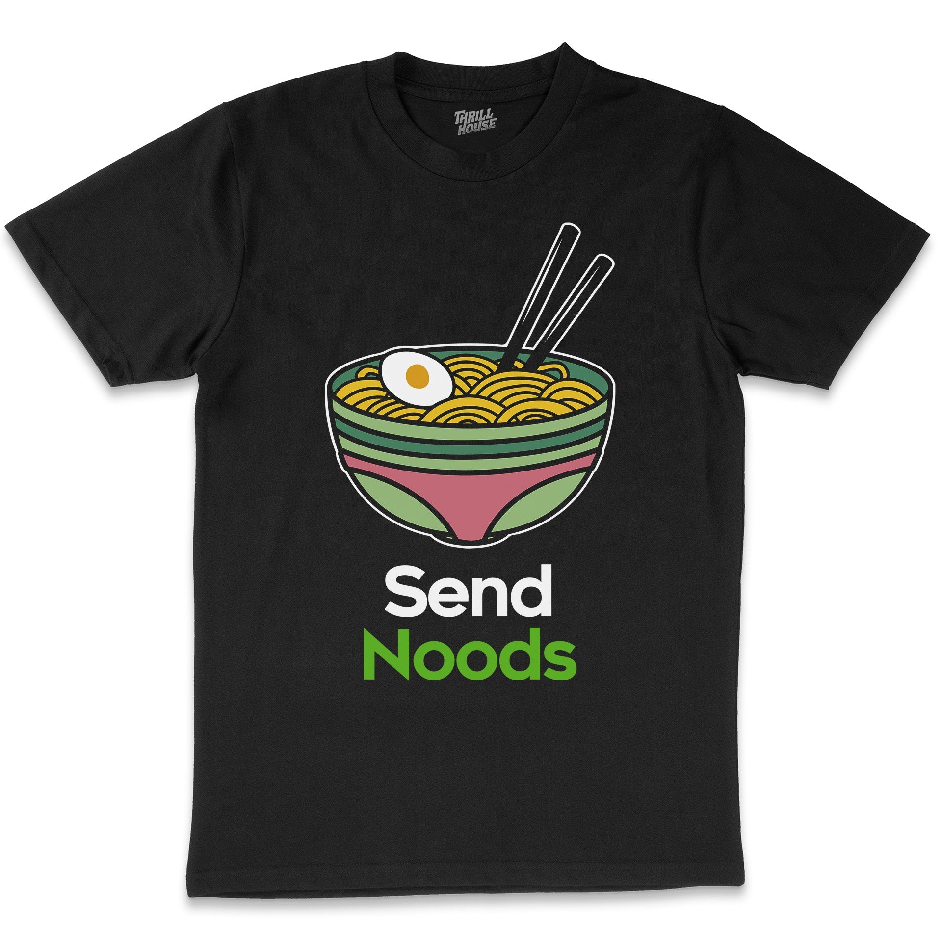 Send Noods Funny Ramen Noodles Pun Japanese Japan Influenced Cotton T-Shirt