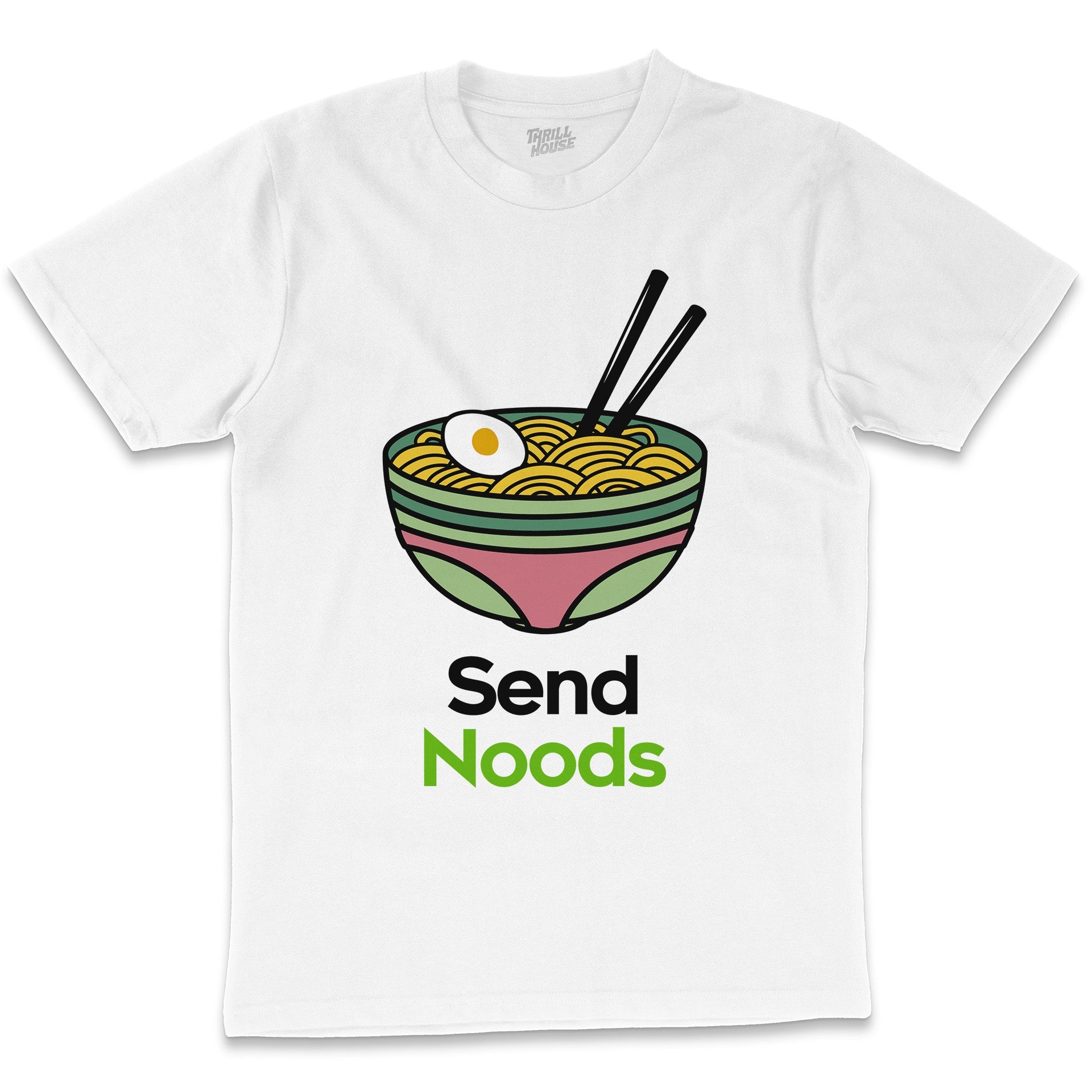 Send Noods Funny Ramen Noodles Pun Japanese Japan Influenced Cotton T-Shirt