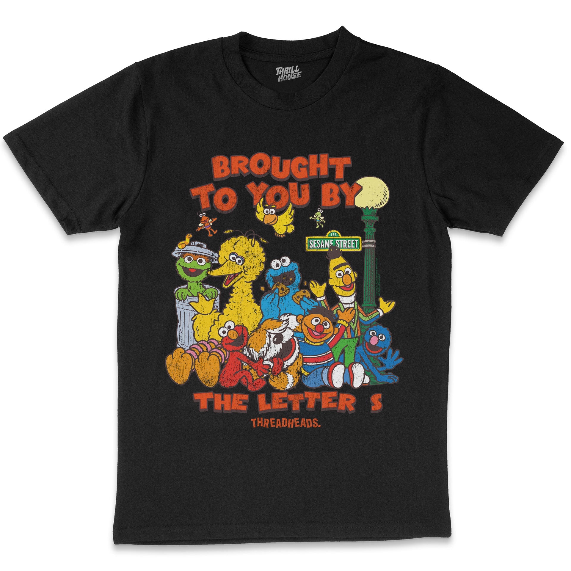 Sesame Street Brought To You By The Letter S Classic Retro Vintage Educational Puppet TV Program Officially Licensed T-Shirt