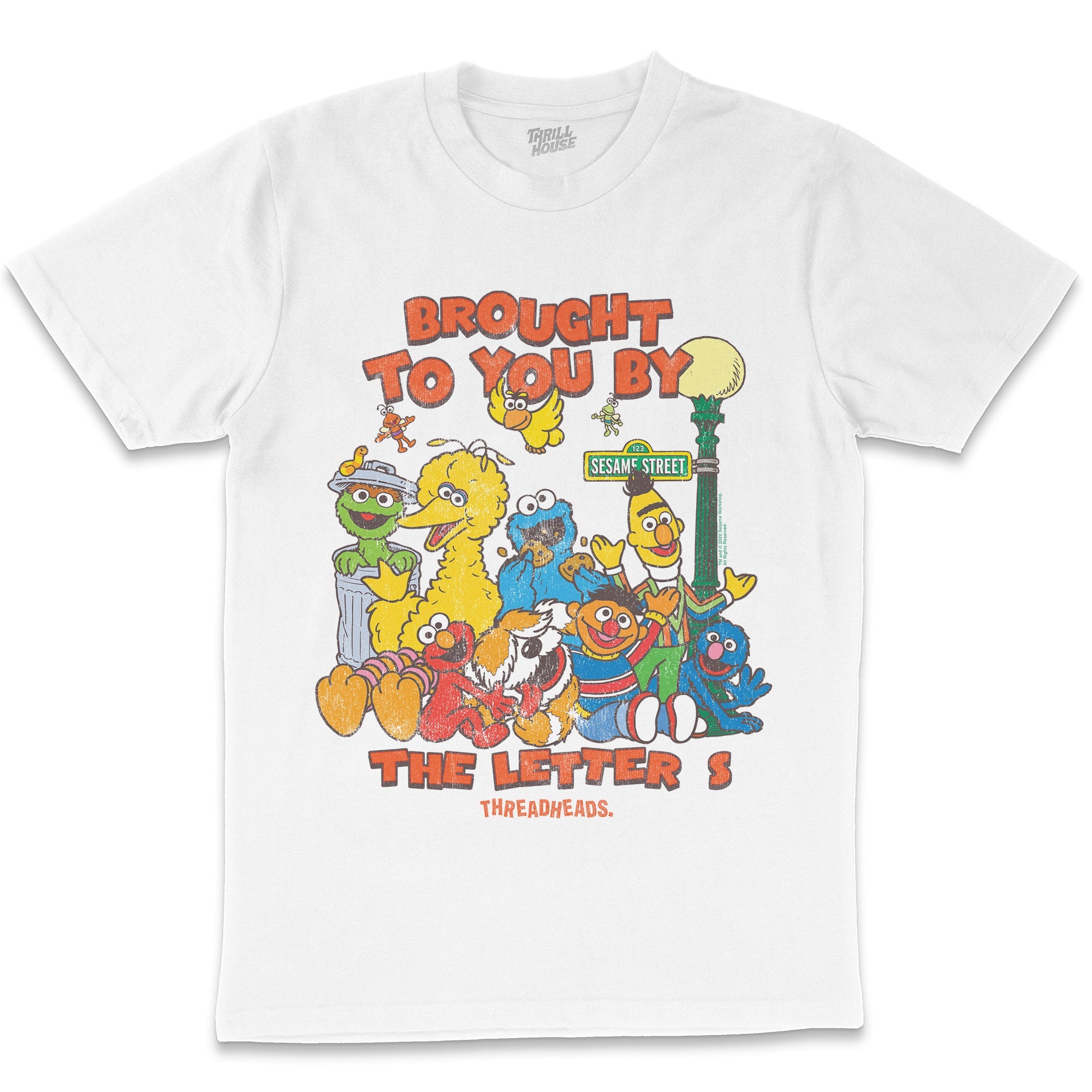 Sesame Street Brought To You By The Letter S Classic Retro Vintage Educational Puppet TV Program Officially Licensed T-Shirt