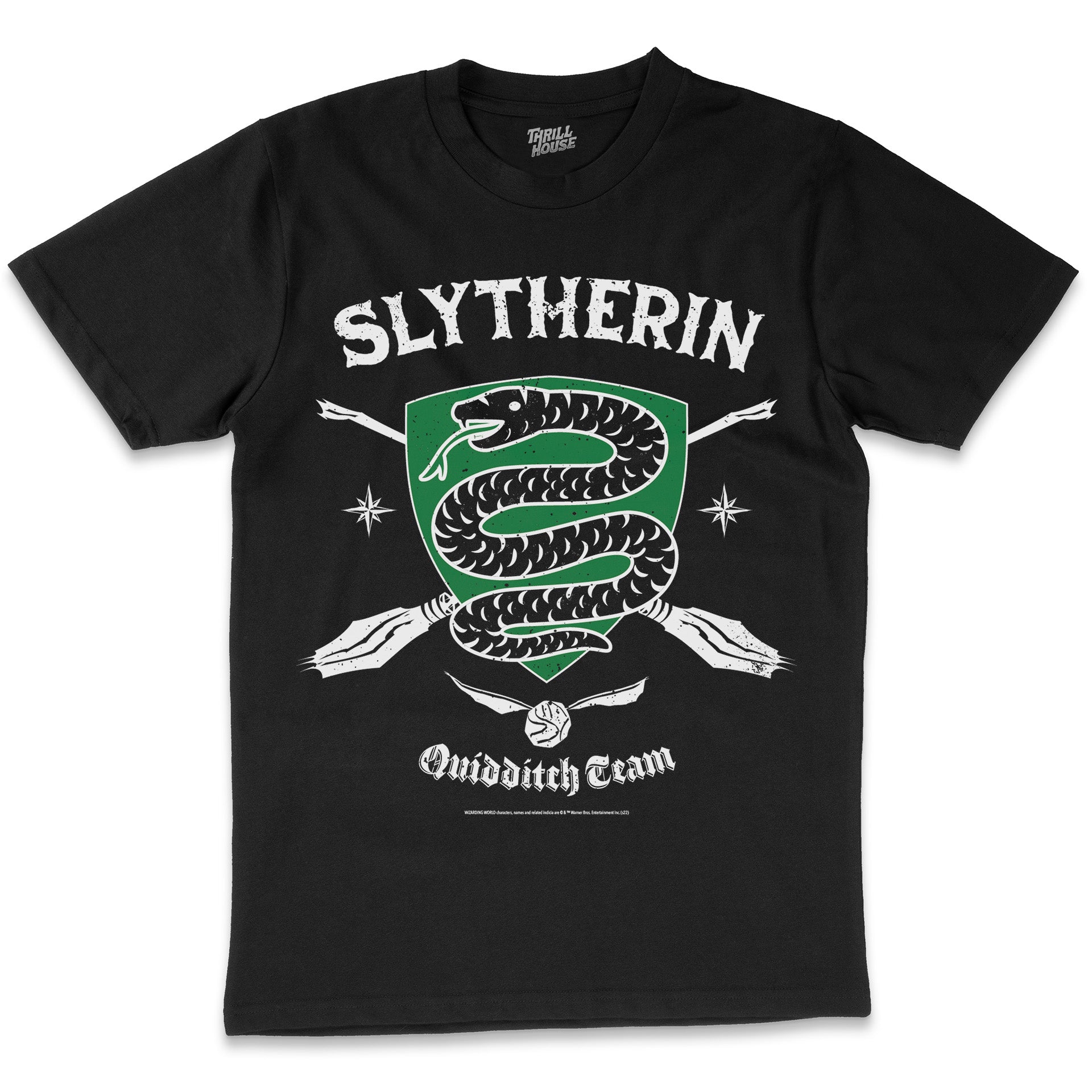 Harry Potter Slytherin Quidditch Team Hogwarts Witchcraft Wizardry School Officially Licensed Cotton T-Shirt
