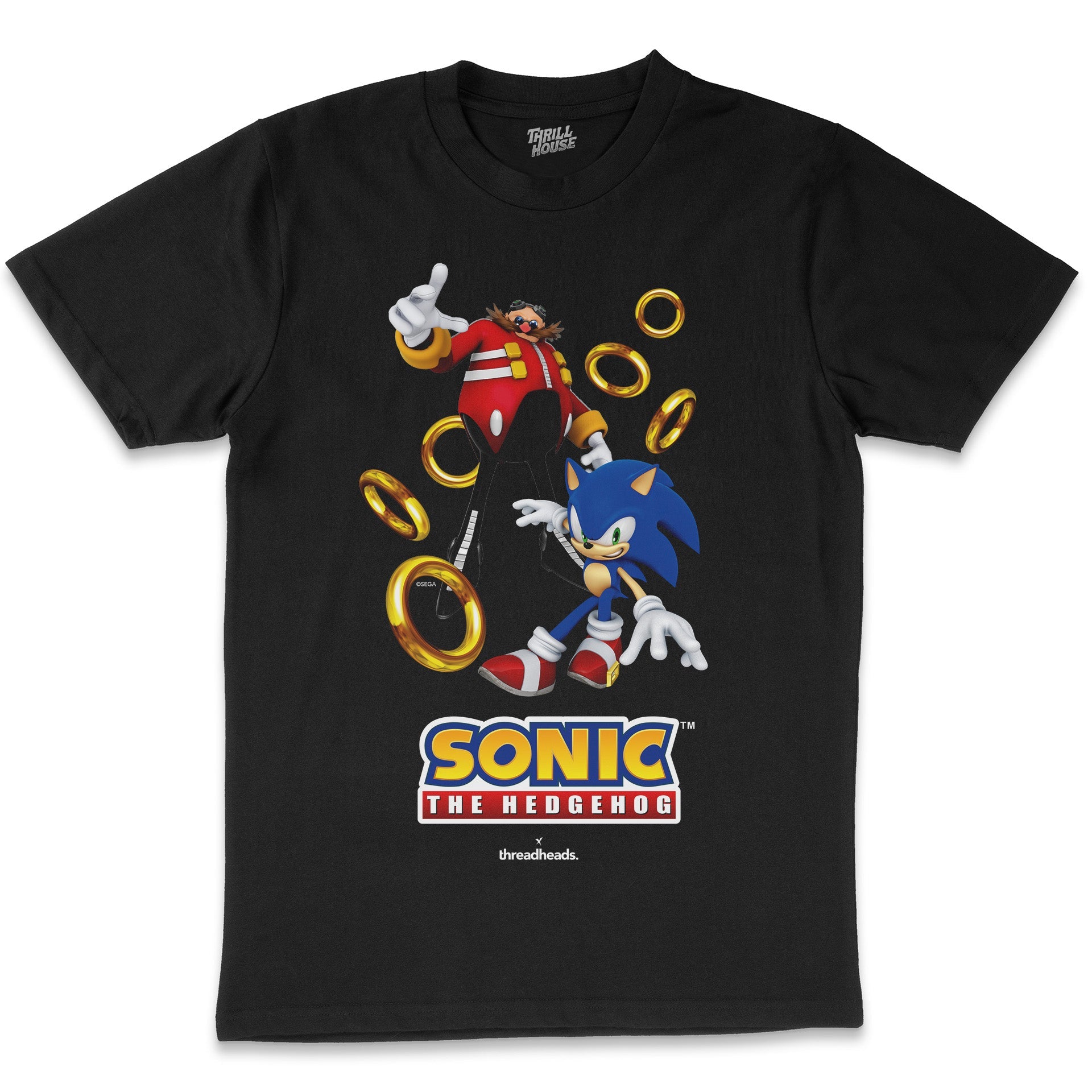Sonic The Hedgehog Don't Stop Running Retro 90s Video Game Cartridge Console Officially Licensed SEGA T-Shirt