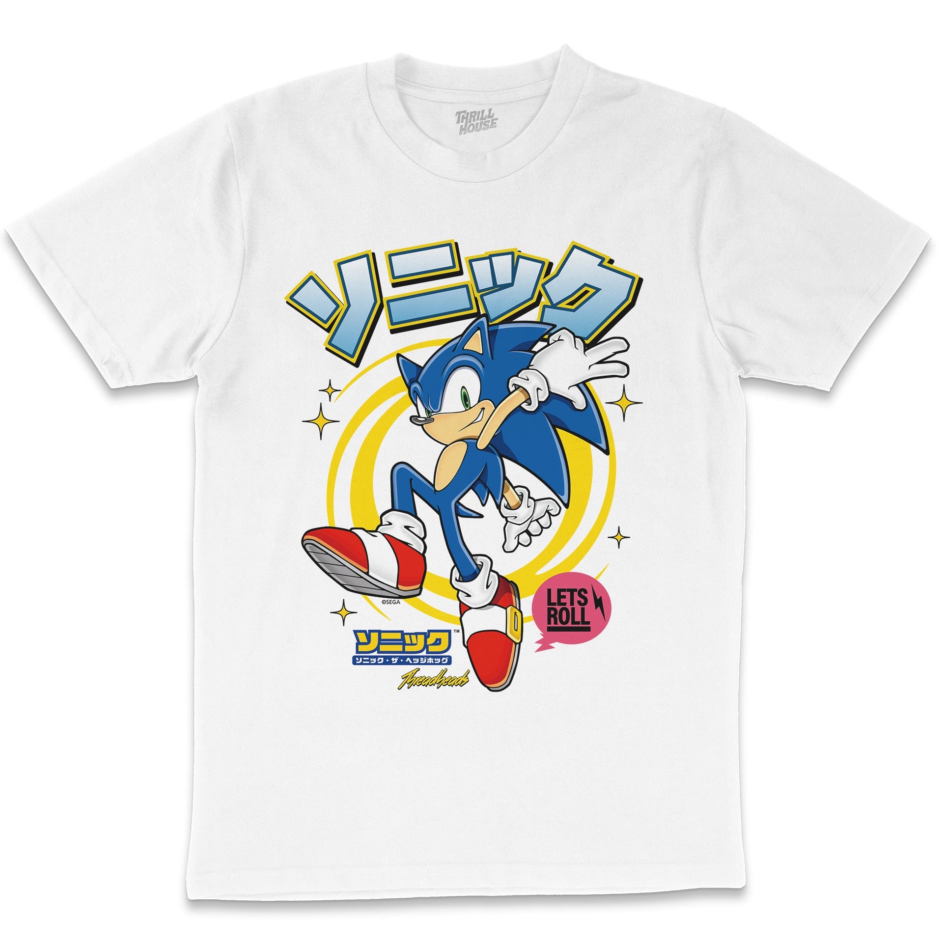 Sonic The Hedgehog Japanese Title Retro 90s Video Game Cartridge Console Officially Licensed SEGA T-Shirt