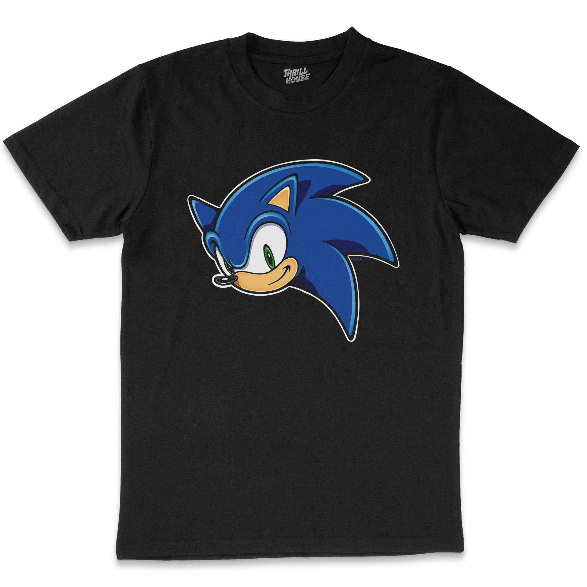 Sonic The Hedgehog Modern Face Retro 90s Video Game Cartridge Console Officially Licensed SEGA T-Shirt
