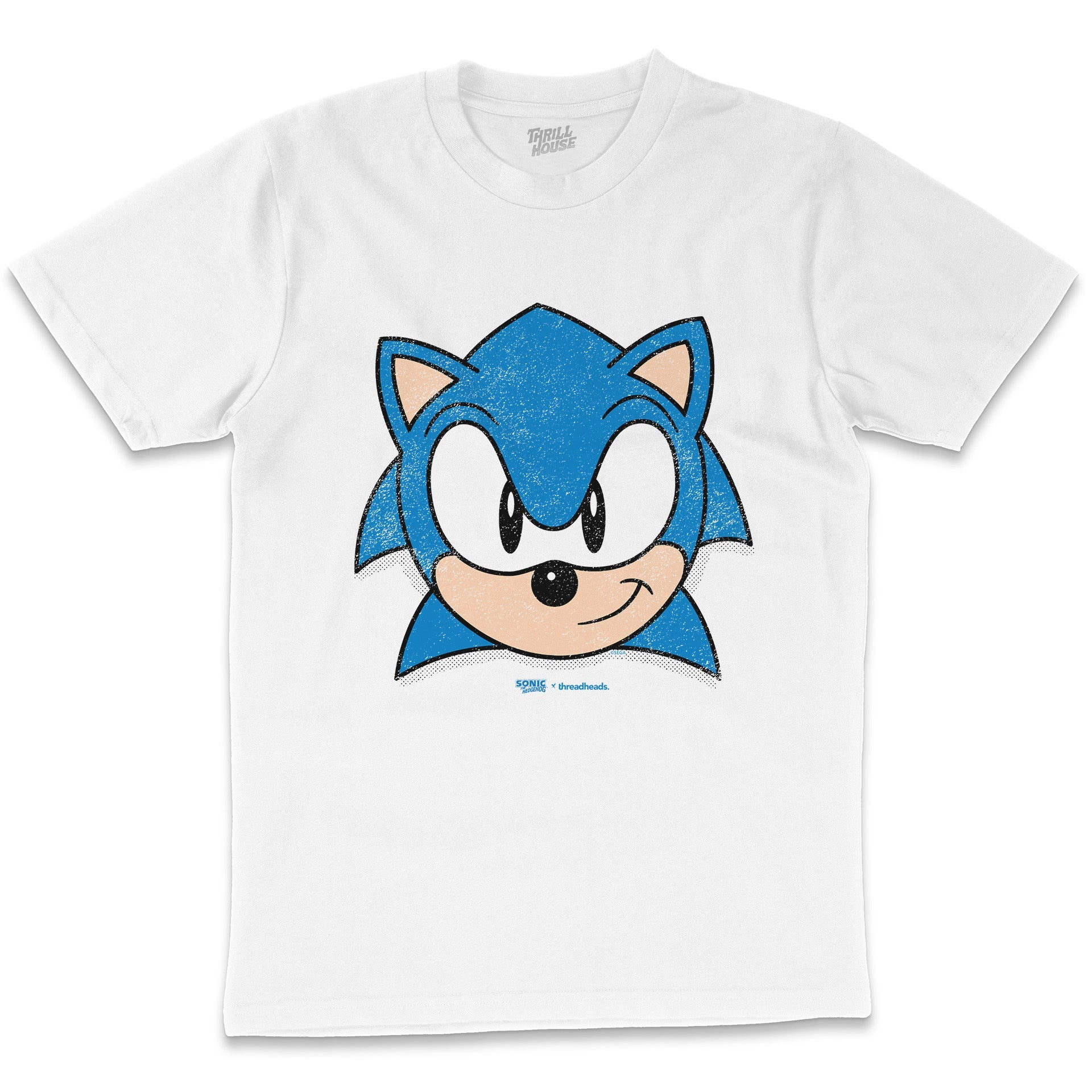 Sonic The Hedgehog Face Retro 90s Video Game Cartridge Console Officially Licensed SEGA T-Shirt
