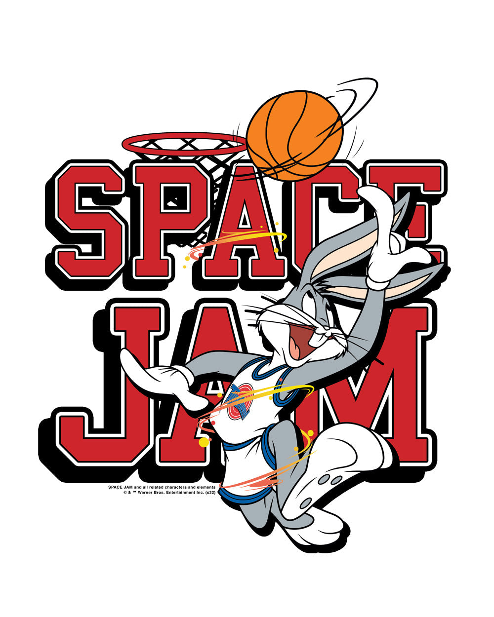 Space Jam Bugs Bunny Looney Tunes Classic Basketball Sports Comedy Cartoon Officially Licensed Cotton T-Shirt