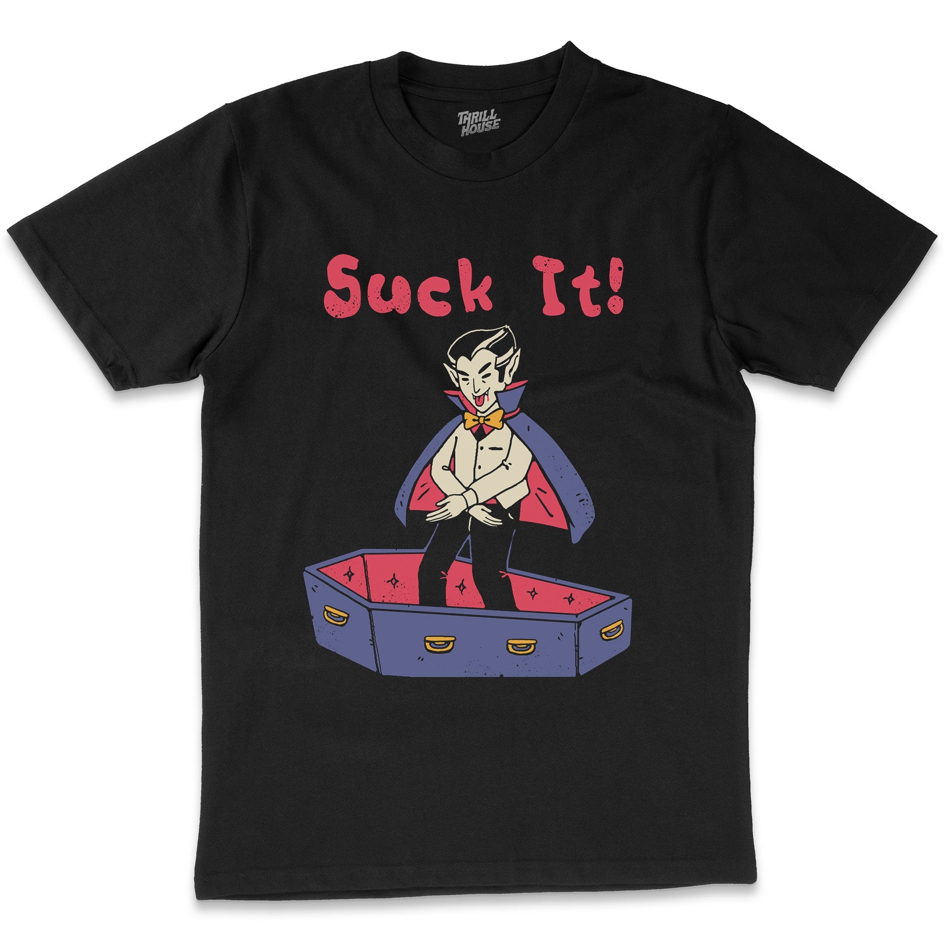 Suck It Funny Vampire Blood Parody Monster Slogan Cotton T-Shirt