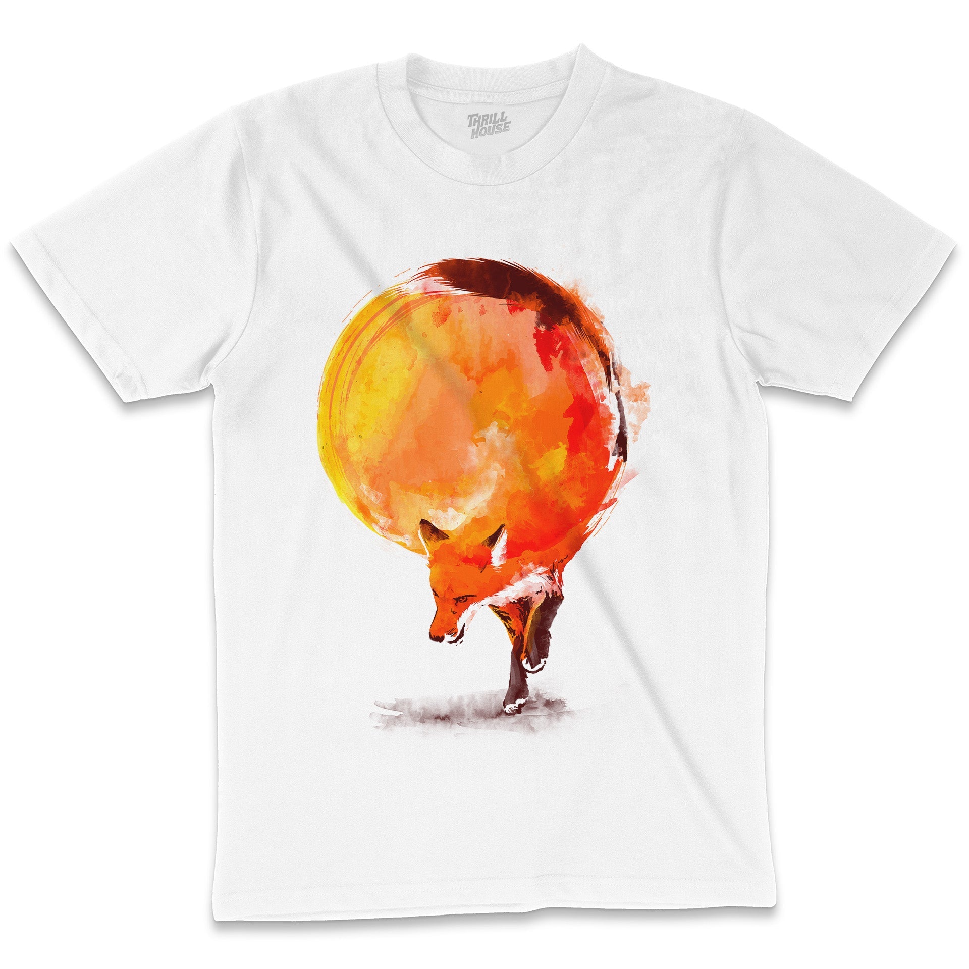 Sun Fox Animal Wildlife Solar Animal Artsy Cotton T-Shirt