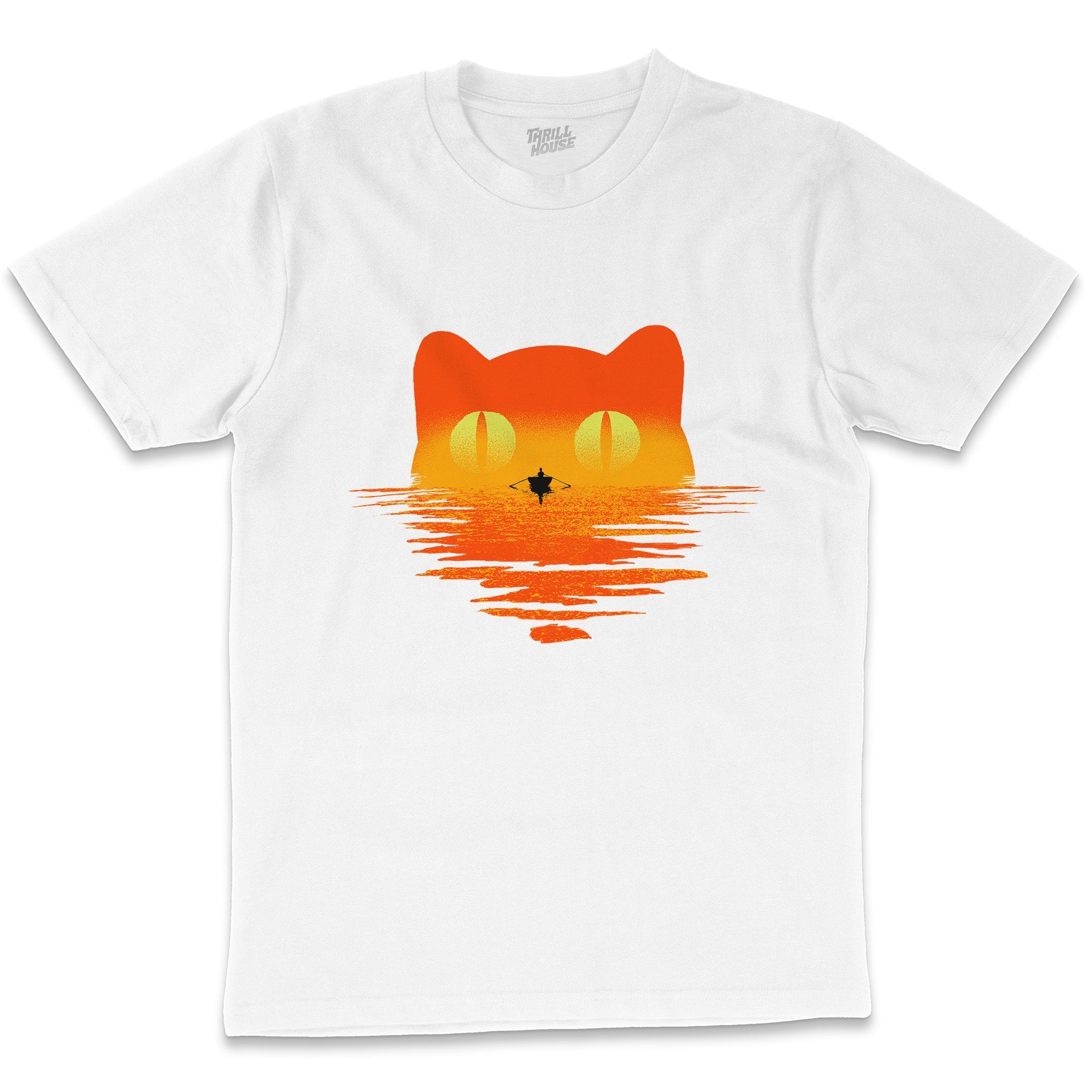 Suncat Sun Cat Shimmering Sunset Ocean Artsy Kitten Animal Cotton T-Shirt
