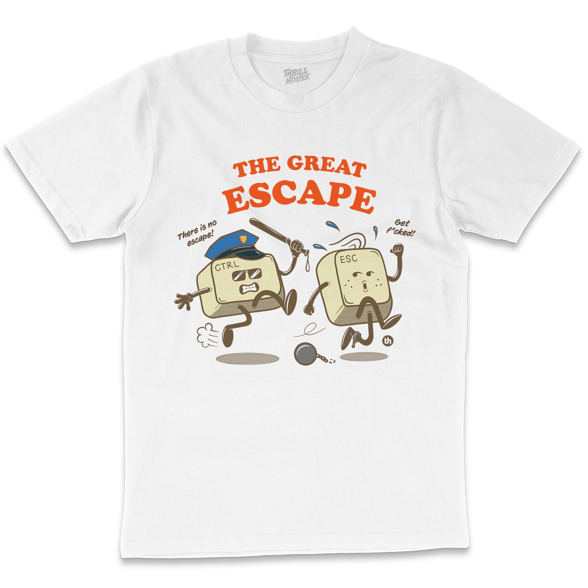 Computer Keys Funny Escape Control Keys Geek Nerd The Great Escape Funny Cotton T-Shirt