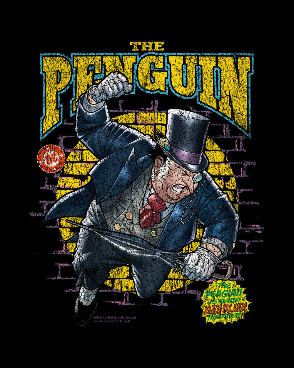 DC Comics The Penguin Villain Batman Geek Nerd Superhero Comic Book Officially Licensed Cotton  T-Shirt