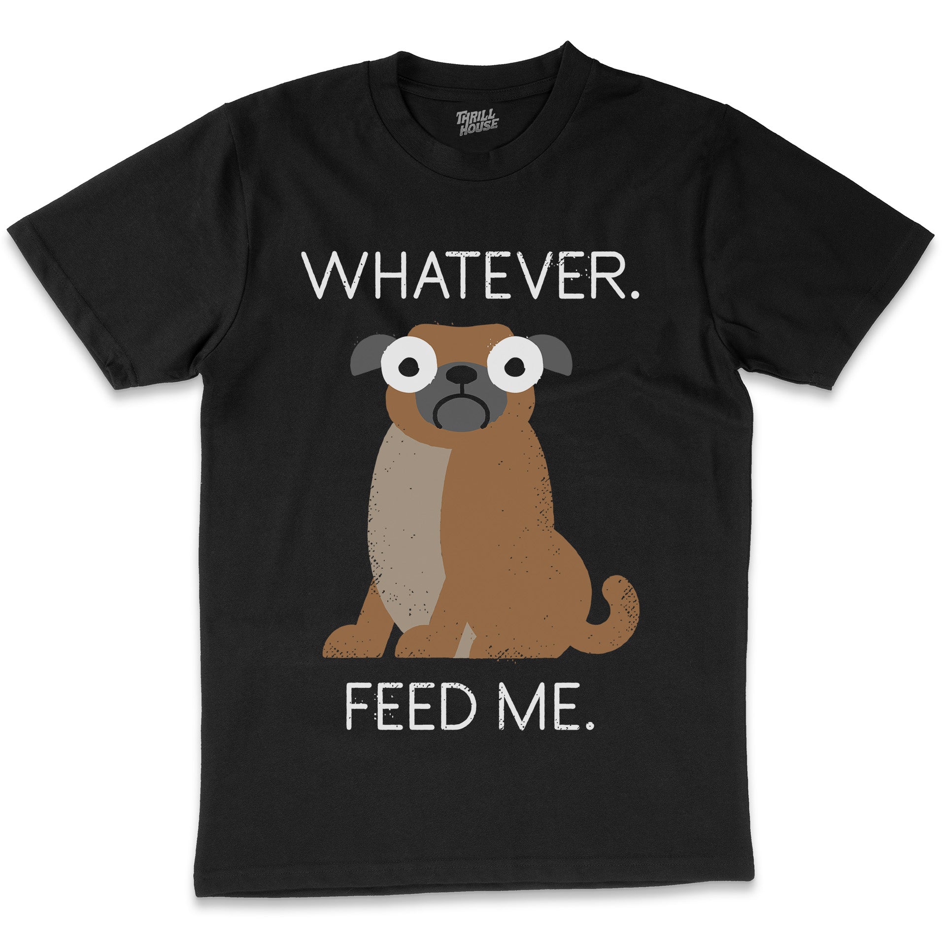 The Pugly Truth Funny Pug Dog Food Slogan Humorous Illustration Pet Animal Cotton T-Shirt