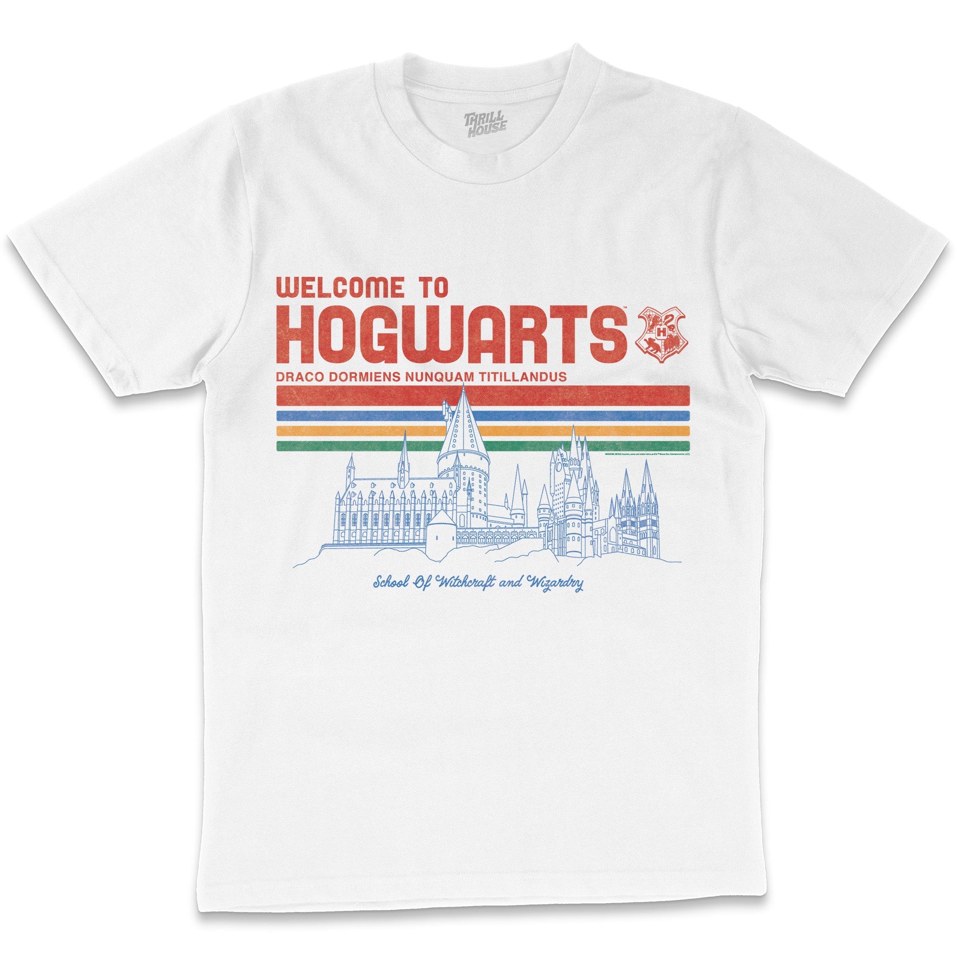 Harry Potter Welcome to Hogwarts Witchcraft Wizardry School Officially Licensed Cotton T-Shirt