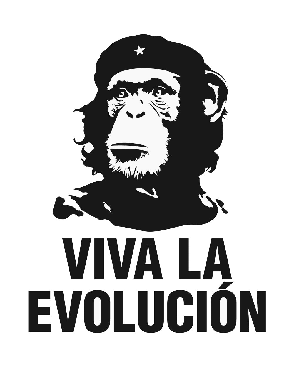 Marxist Evolution Funny Chimpanzee Monkey Che Guevara Parody Slogan Cotton T-Shirt