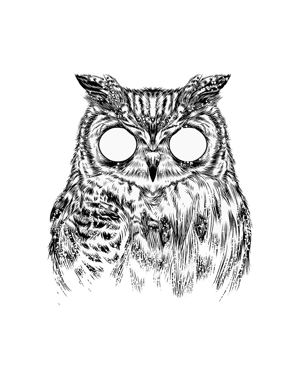 Owltical Illusion Owl Animal Cool Artsy Cotton T-Shirt