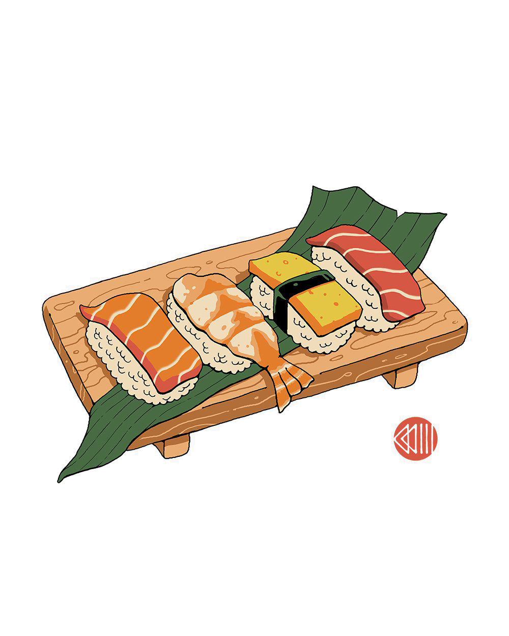 Sushi Ukiyo-e Japanese Food Foodie Maki Artsy Fish Bento Cotton T-Shirt