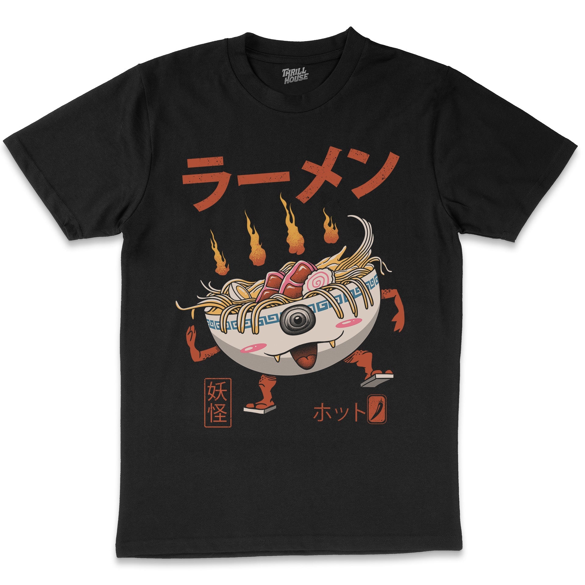 Yokai Ramen Japanese Japan Inspired Artsy Noodle Soup Foodie Kaiju Influenced Cotton T-Shirt